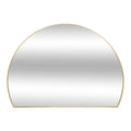 Espejo semicircular con marco dorado